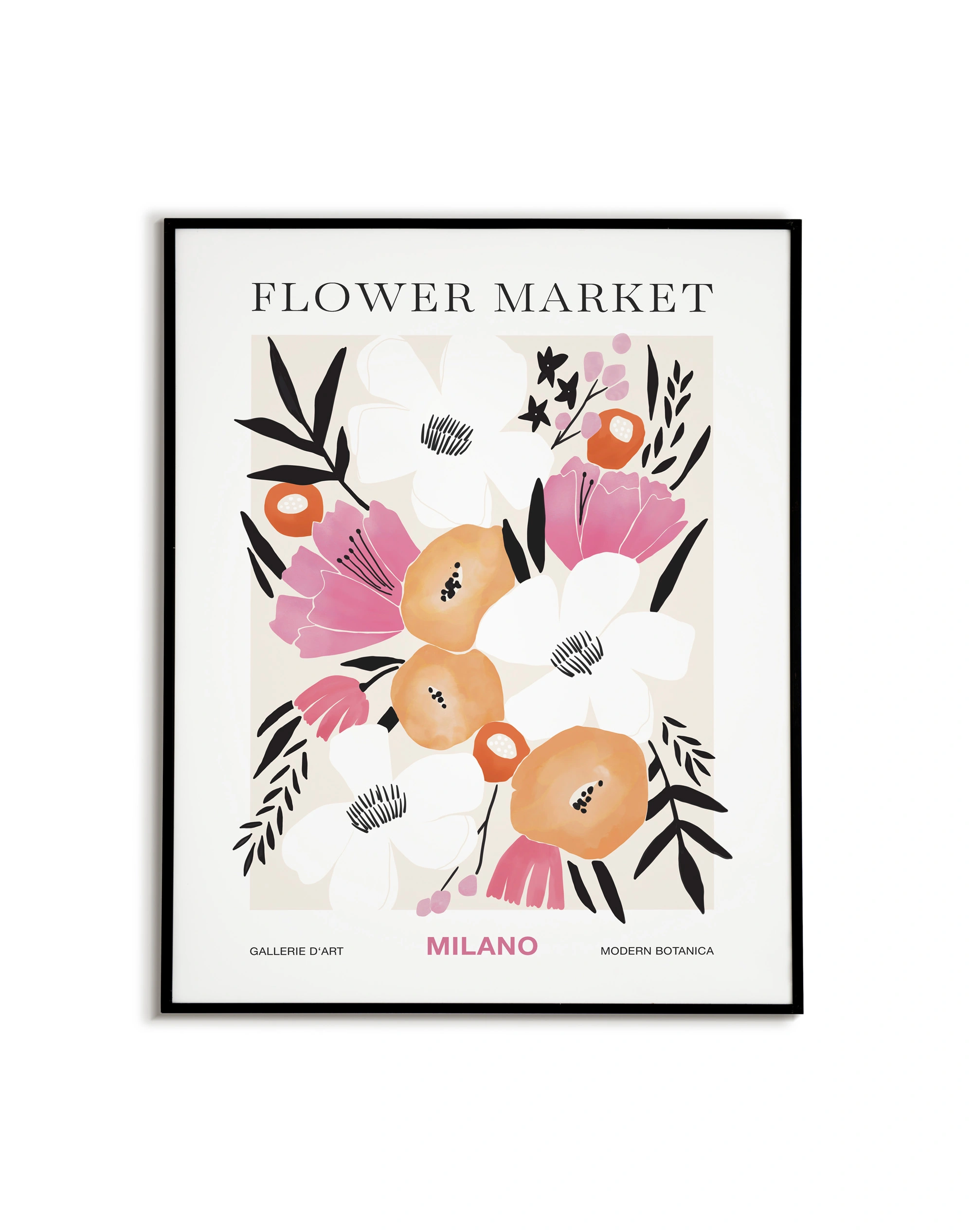 FlowerMarket Milano with black frame