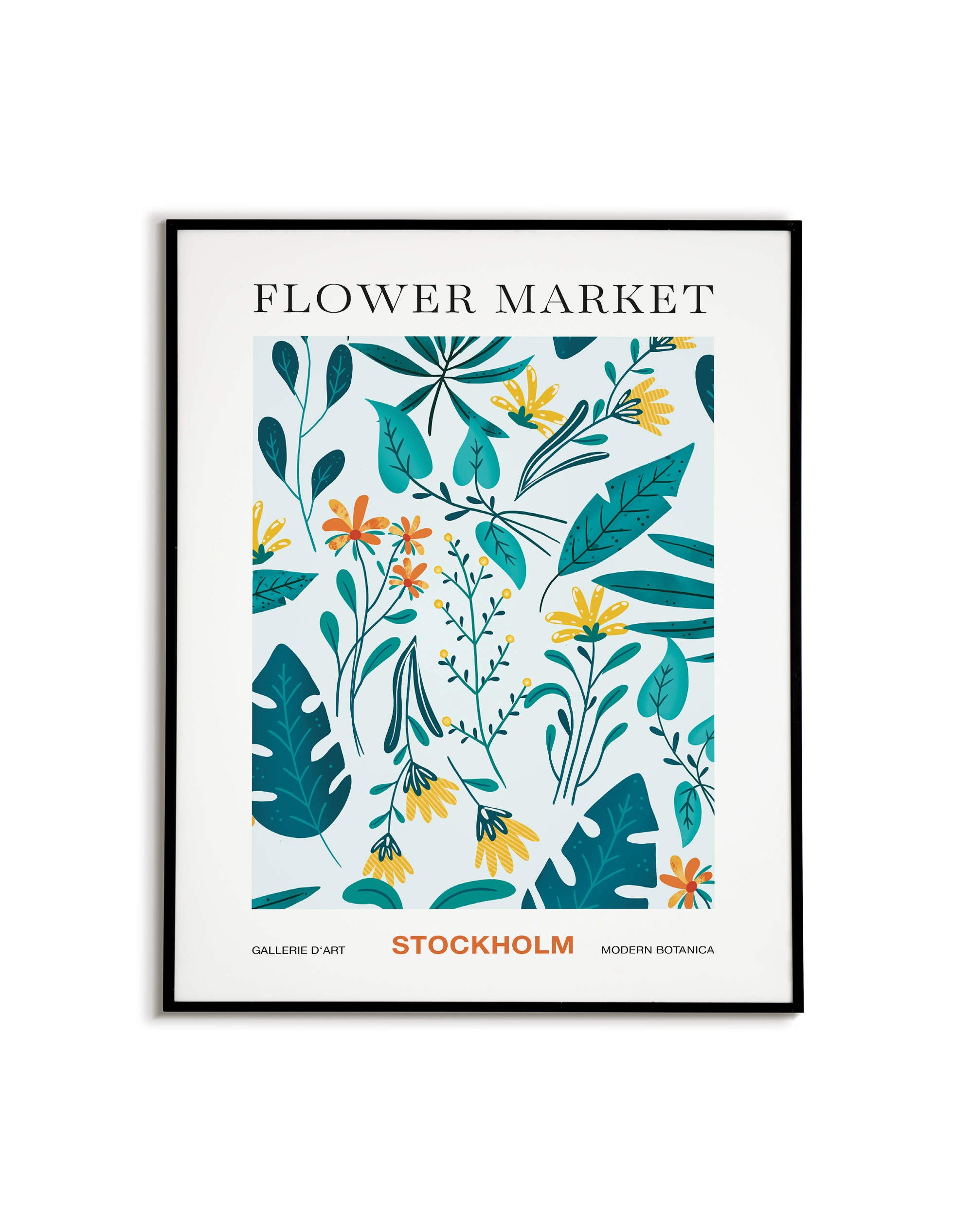 FlowerMarket Stockholm with black frame