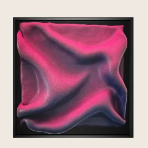 Textured Art Pink Bubble Gum black framed